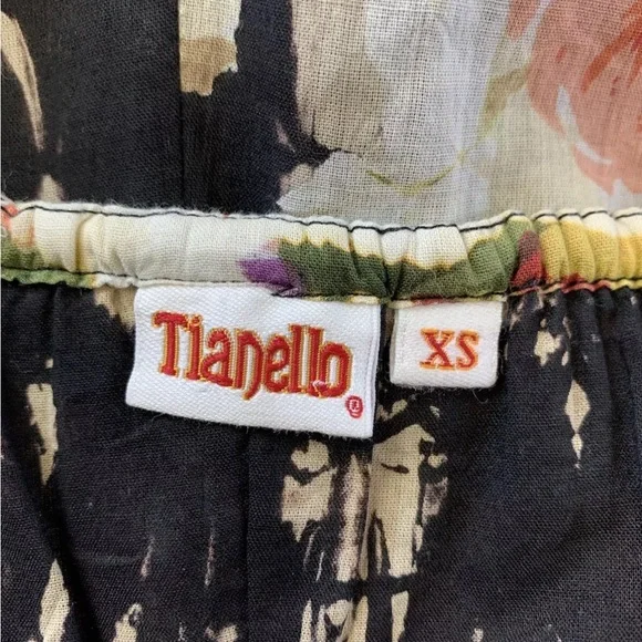 Tianello Boho Tie Dye Floral Embroidered Beaded Dress - Size Extra Small - Picture 6 of 6